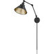 Edward 25.5 inch 60 watt Matte Black Swing Arm Sconce Wall Light